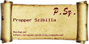 Propper Szibilla névjegykártya